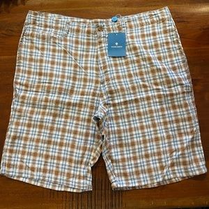 Toscano plaid linen shorts